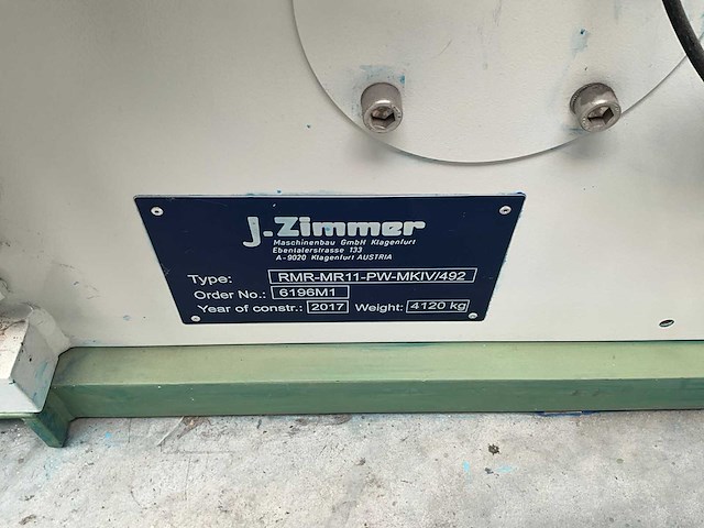 2017 zimmer rmr-mr11-pw-mkiv/492 strijkkop / coating head - afbeelding 4 van  18