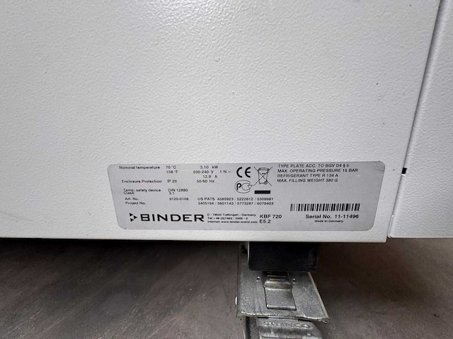 2018 - binder - kbf 720 - constante klimaatkamer - afbeelding 5 van  5