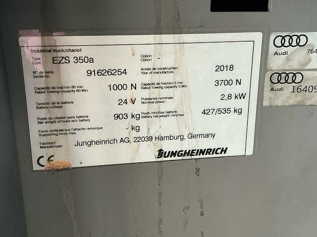 2018 - jungheinrich - ezs-350-a-ftf - takelwagen - afbeelding 2 van  10