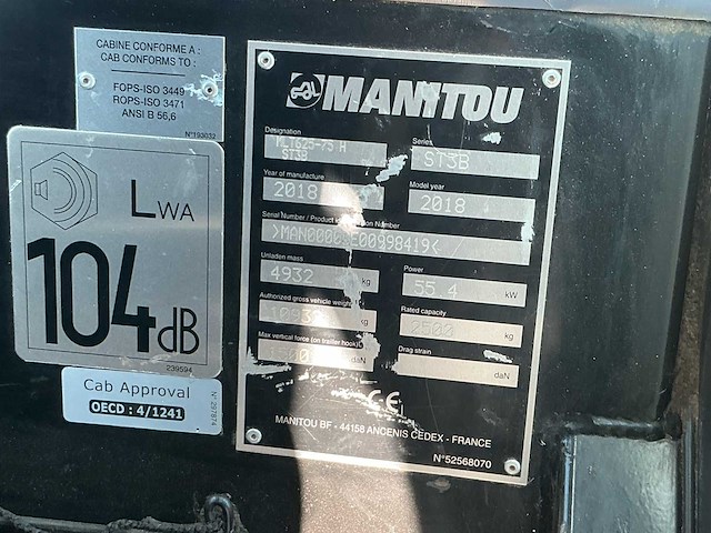 2018 - manitou - mlt 625-75h premium st3b - verreiker - afbeelding 20 van  27