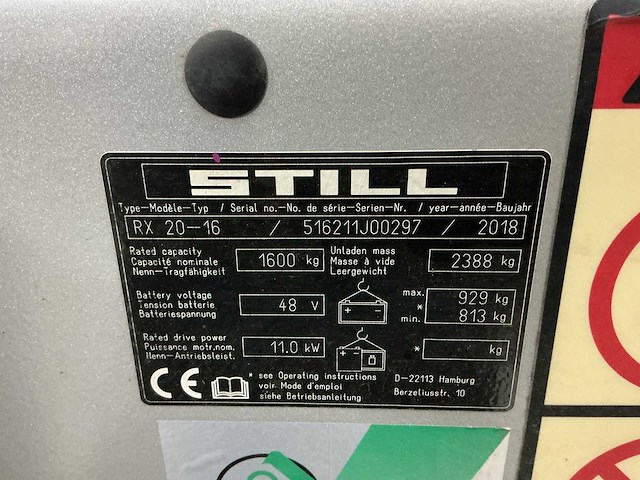 2018 - still - rx20-16 - forklift trucks - afbeelding 9 van  9