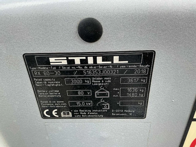 2018 - still - rx60-30 - forklift trucks - afbeelding 9 van  9