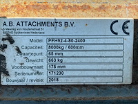 2018 ab attachements pfh92-4-80-2400 sideshift bord - afbeelding 2 van  4