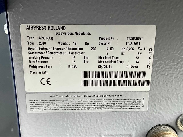2018 airpress apx 6 (a1) luchtdroger - afbeelding 5 van  5