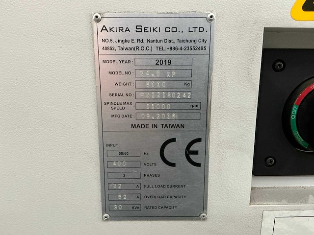 2018 akira-seiki performa v4.5 xp 4-assig bewerkingscentrum - afbeelding 3 van  9