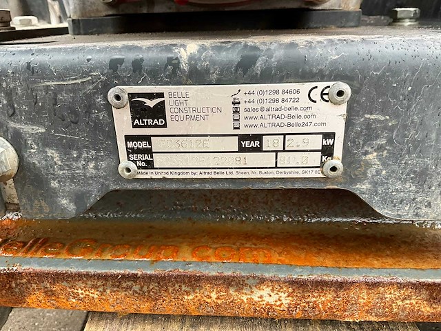 2018 altrad / belle fc3612e trilplaat - afbeelding 3 van  11