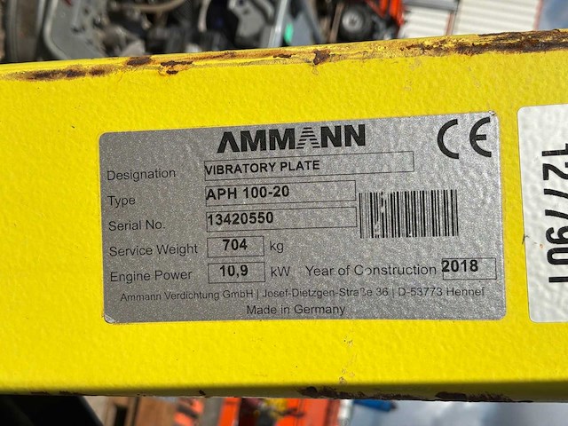 2018 ammann aph 100-20 trilplaat - afbeelding 4 van  12
