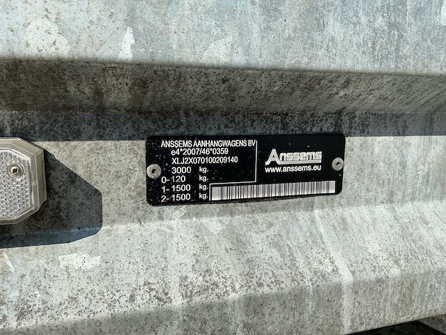 2018 anssems msx 3000-405x200 d30 aanhangwagen - afbeelding 11 van  11