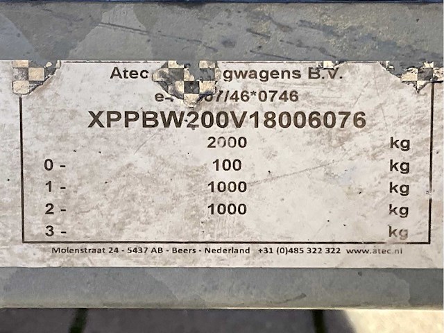 2018 atec eb2 2-1 dubbelas aanhangwagen - afbeelding 11 van  19