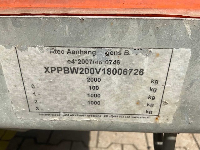 2018 atec eb2 2-1 dubbelas aanhangwagen - afbeelding 7 van  15
