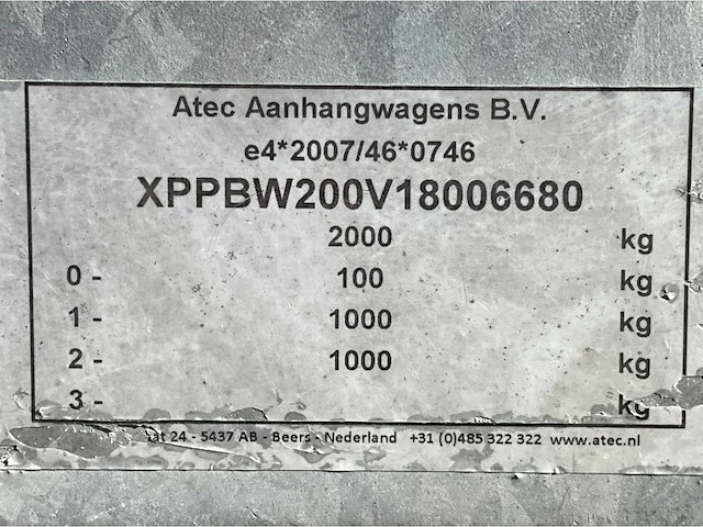 2018 atec eb2 2-2 dubbelas aanhangwagen - afbeelding 10 van  18