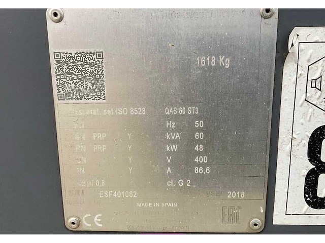 2018 atlas copco qas 60 st3 stroom aggregaat - afbeelding 8 van  16