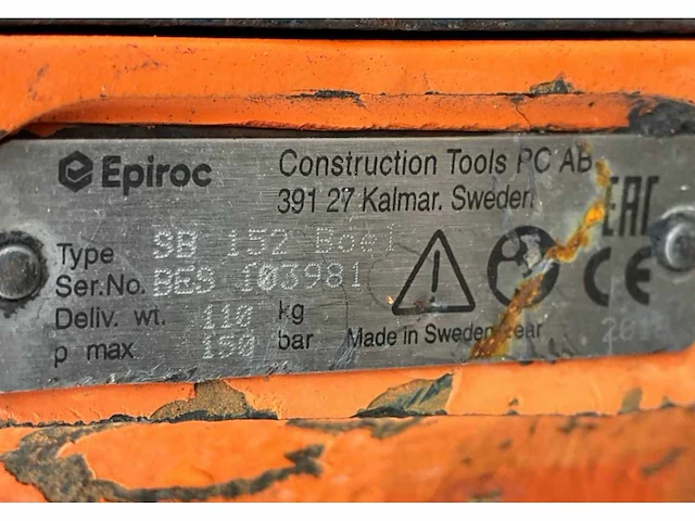 2018 atlas copco sb 152 hydraulische sloophamer - afbeelding 9 van  9