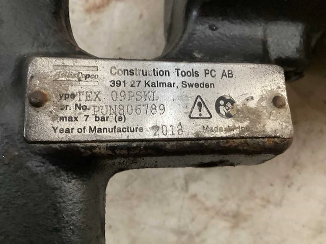 2018 atlas copco tex 09 pskl pneumatische breekhamer - afbeelding 3 van  4