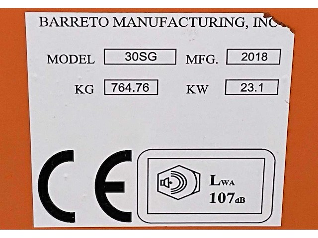2018 barreto 30sg boomstronkhakselaar - afbeelding 14 van  21