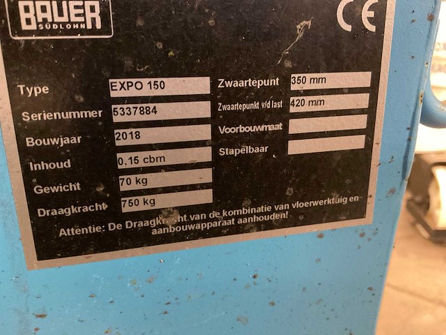 2018 bauer expo150 kiep kantelbak - afbeelding 5 van  5