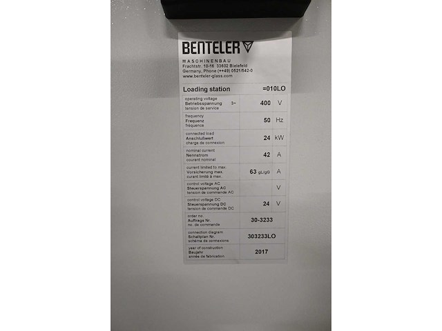 2018 benteler - glas laadstation en papierafvoer systeem met 6 hegla glaslaadbokken (c) - afbeelding 11 van  29