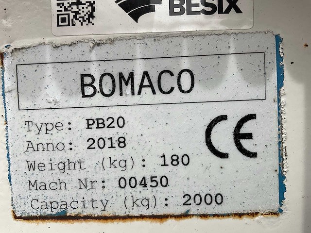 2018 bomaco pb20 pallethaak - afbeelding 7 van  7