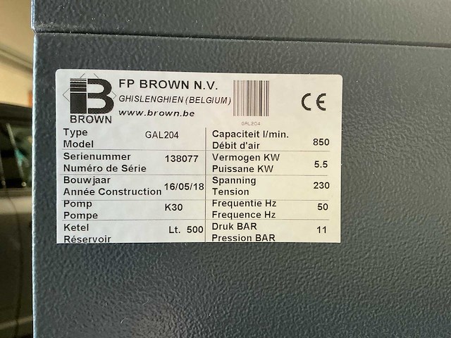 2018 brown industrial pro gal204 geluidgedempte zuigercompressor met luchtdroger - afbeelding 2 van  13