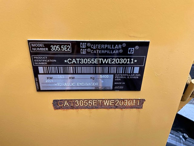 2018 cat 305.5e2 midigraafmachine - afbeelding 27 van  33