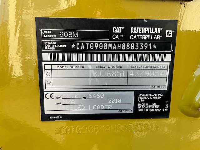 2018 cat 908m shovel - afbeelding 40 van  45