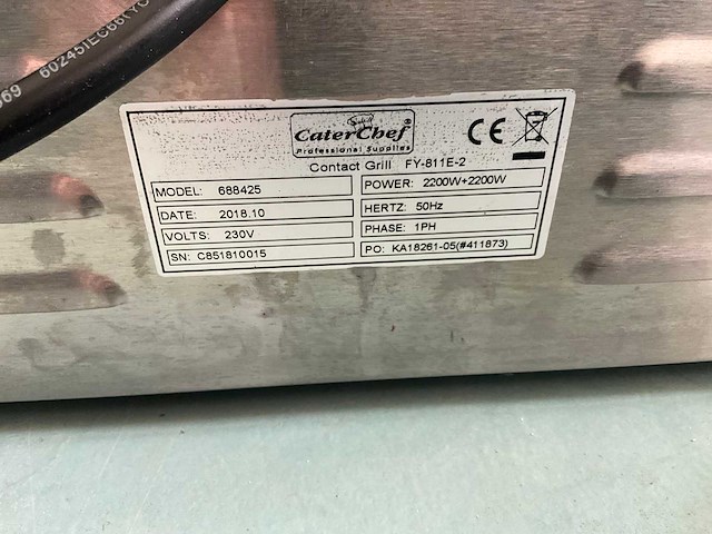 2018 caterchef 688425 dubbele contactgrill / paninigrill - afbeelding 6 van  6