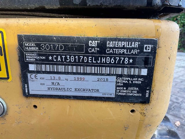 2018 caterpillar 301.7d minigraafmachine - afbeelding 30 van  31