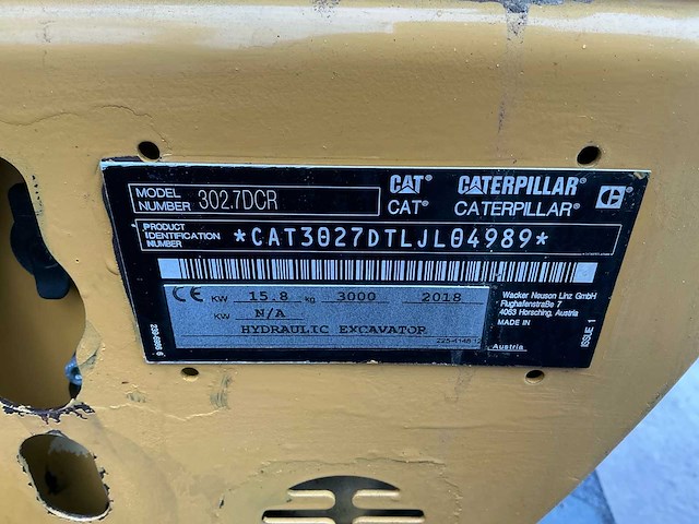 2018 caterpillar 302.7dcr minigraafmachine - afbeelding 25 van  32