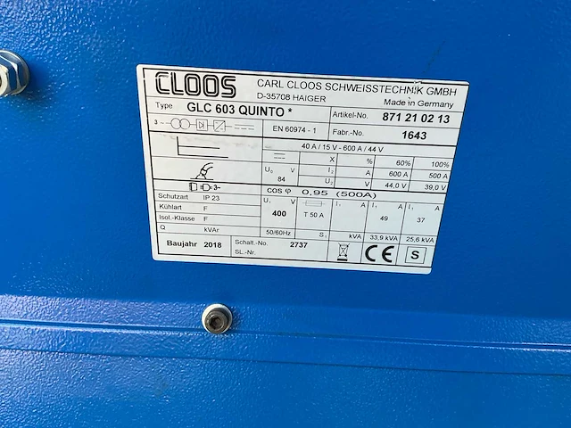 2018 cloos glc 603 quinto robot uitvoering mig / mag pulse lasapparaat - afbeelding 5 van  6