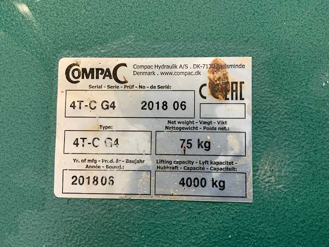 2018 compac 4t-c-g4 4000kg werkplaatskrik - afbeelding 3 van  9
