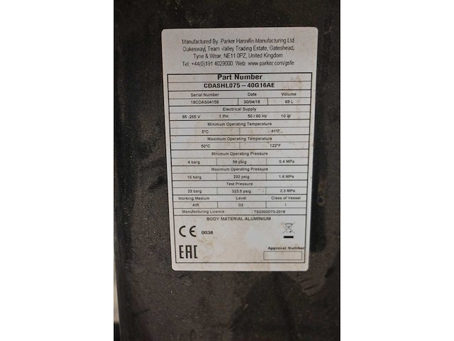 2018 compair / geveke d22hrs-10a-v3 olievrije schroefcompressor inclusief parker cdas hl clean dry air system en magnet luchttank - afbeelding 6 van  20