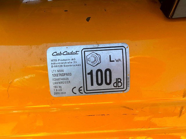 2018 cub cadet lt1 zitmaaier - afbeelding 8 van  8