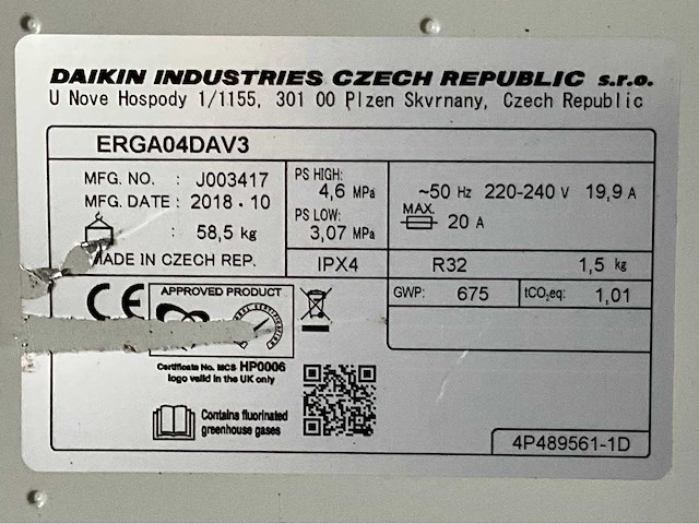 2018 daikin erga04dav3 airconditioning - afbeelding 2 van  5