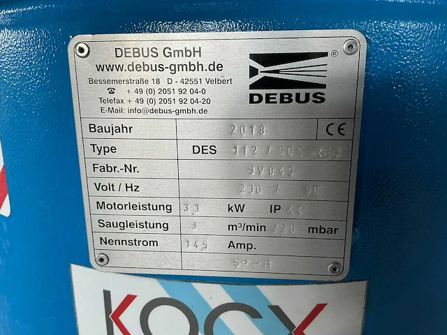2018 debus des 112 industriële vacuümzuiger voor eikenprocessierups, 3,3 kw, 230 v - afbeelding 11 van  12