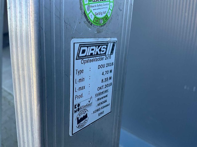 2018 dirks dou 2x16 ladder en trap - afbeelding 3 van  3