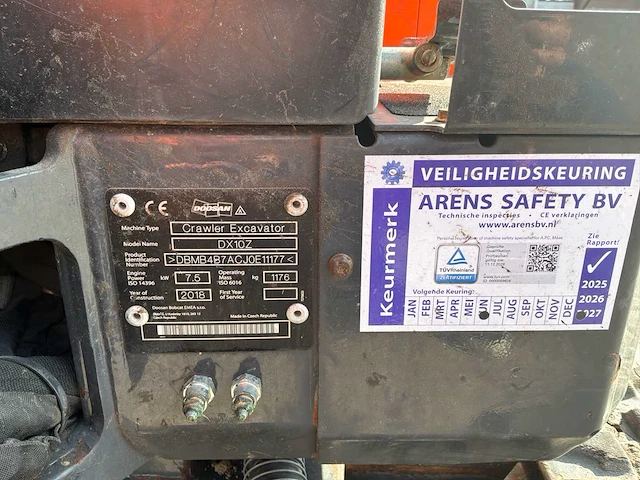 2018 doosan dx102 10z minigraafmachine - afbeelding 3 van  20