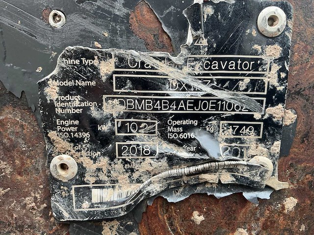 2018 doosan dx17z minigraafmachine - afbeelding 27 van  33