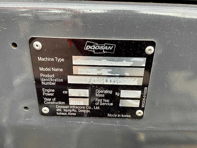 2018 doosan dx55-9c midigraafmachine - afbeelding 26 van  32
