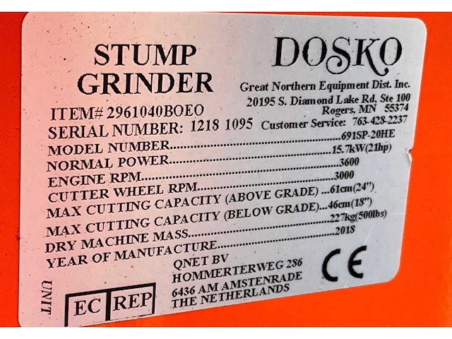 2018 dosko 691sp-20 he boomstronkhakselaar - afbeelding 7 van  15