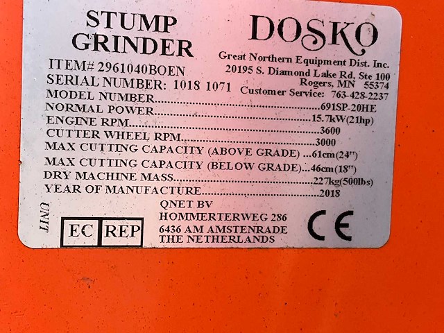 2018 dosko 691sp-20 he boomstronkhakselaar - afbeelding 7 van  15