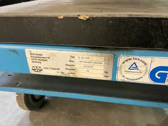 2018 eurokraft r-161-fst transportkar - afbeelding 6 van  6