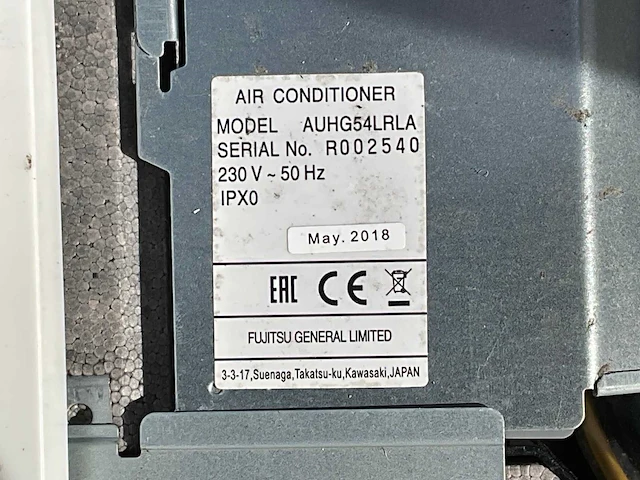 2018 fujitsu auhg54lrla plafond inbouw cassette-airconditioning - afbeelding 8 van  8