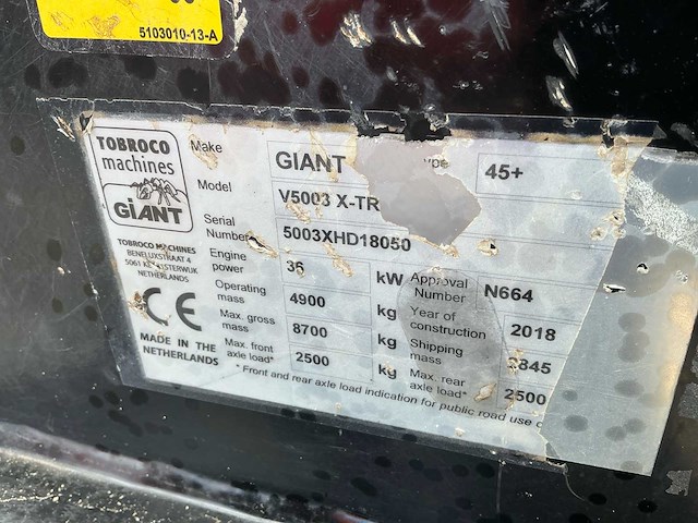 2018 giant v5003 x-tra hd 45+ shovel - afbeelding 24 van  26