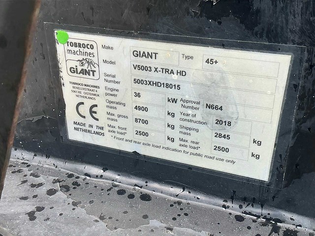 2018 giant v5003 x-tra hd wiellader - afbeelding 6 van  10