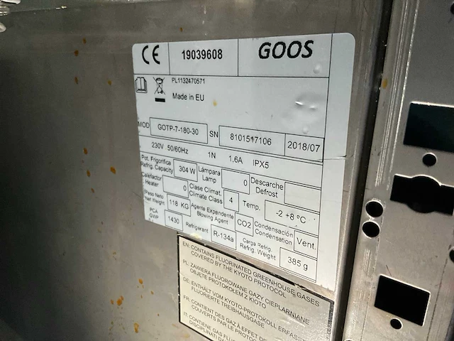 2018 goos gotp-7-180-30 koelwerkbank - afbeelding 8 van  8