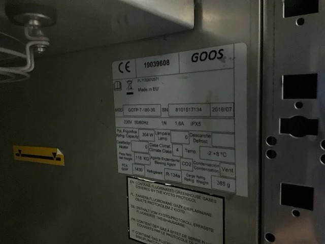 2018 goos gotp-7-180-30 koelwerkbank - afbeelding 7 van  7