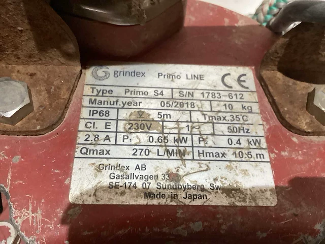 2018 grindex primo s4 dompelpomp - afbeelding 2 van  3