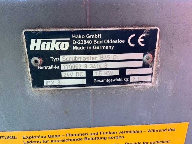 2018 hako scrubmaster b45cl zelfrijdende schrobmachine - afbeelding 18 van  18