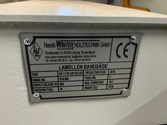 2018 henrik winter hp-11 bp-300 deluxe horizontale lintzaagmachine - afbeelding 6 van  15