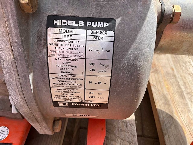 2018 hidels sehs 80x waterpomp aggregaat - afbeelding 9 van  9